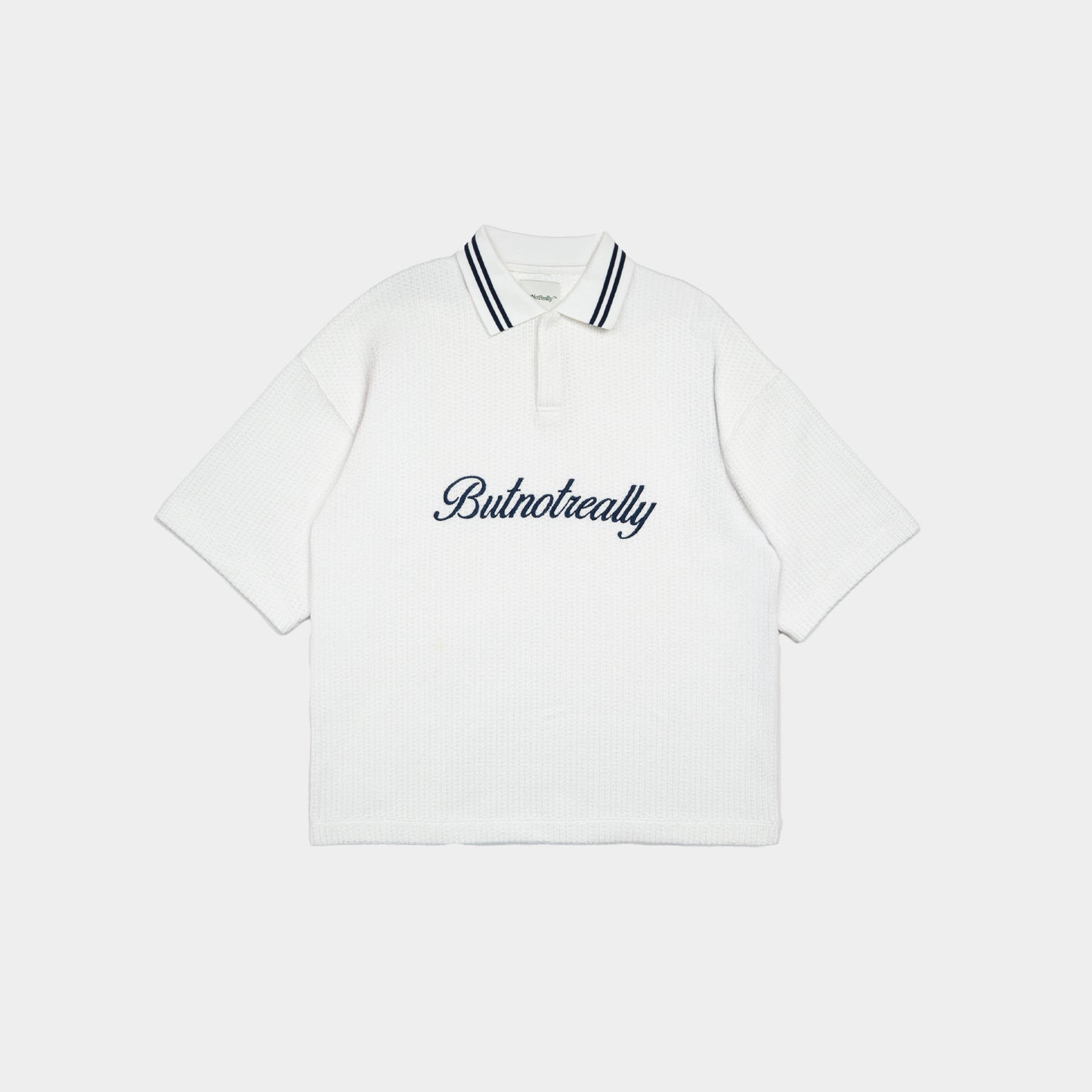 ButNotReally™ Graphic Oversized Knitted Polo Tee