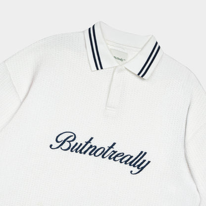 ButNotReally™ Graphic Oversized Knitted Polo Tee