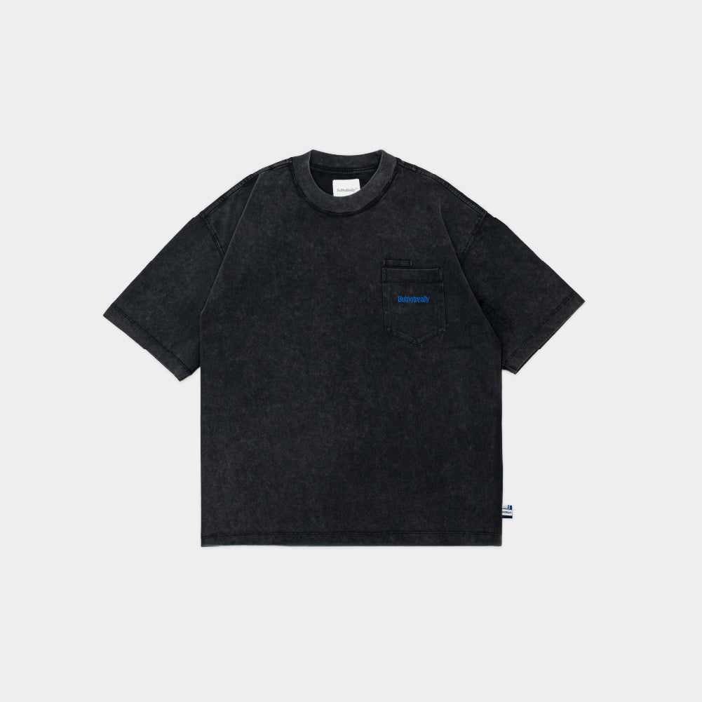 ButNotReally™ Stone-Washed Graphic Cotton Oversized Pocket Tee