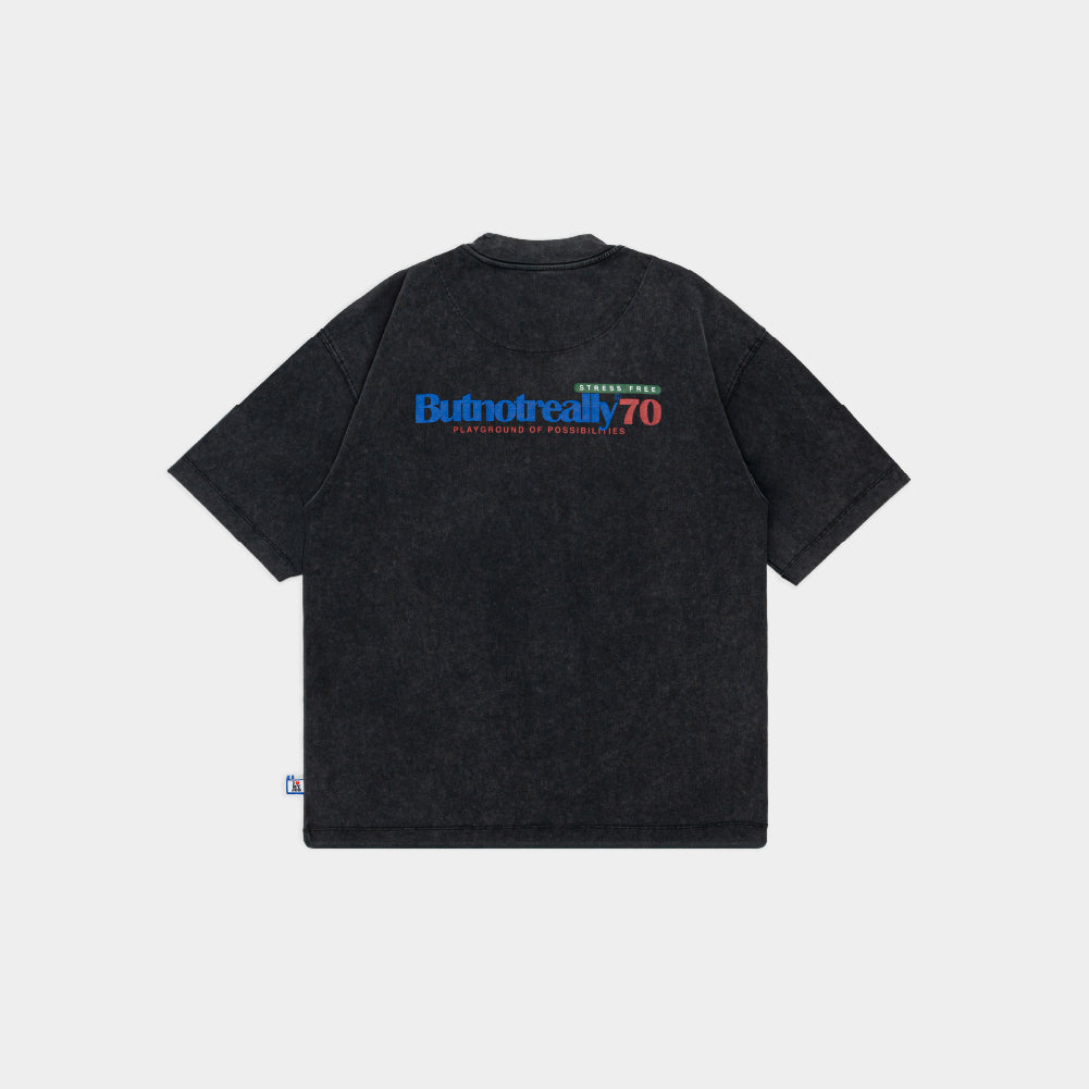 ButNotReally™ Stone-Washed Graphic Cotton Oversized Pocket Tee