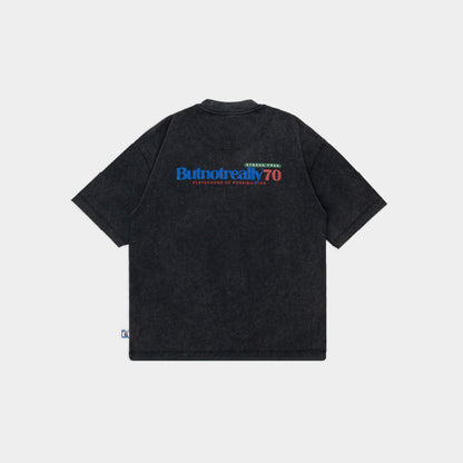 ButNotReally™ Stone-Washed Graphic Cotton Oversized Pocket Tee