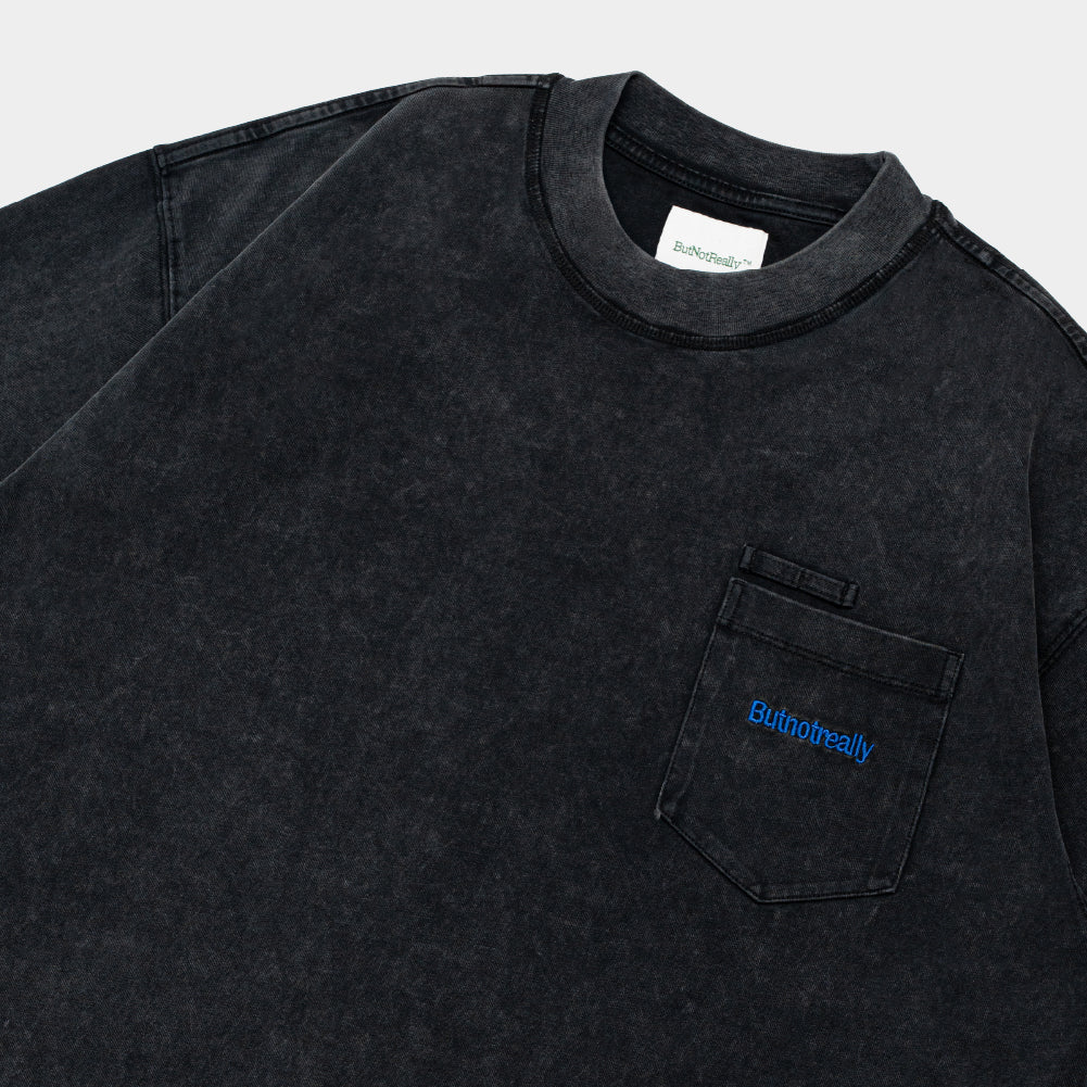 ButNotReally™ Stone-Washed Graphic Cotton Oversized Pocket Tee