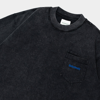 ButNotReally™ Stone-Washed Graphic Cotton Oversized Pocket Tee