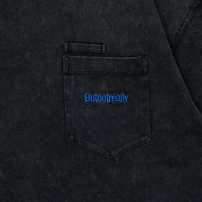 ButNotReally™ Stone-Washed Graphic Cotton Oversized Pocket Tee