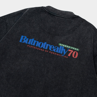 ButNotReally™ Stone-Washed Graphic Cotton Oversized Pocket Tee