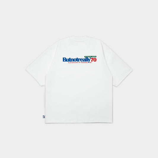 ButNotReally™ Graphic Interlock Oversized Pocket Tee
