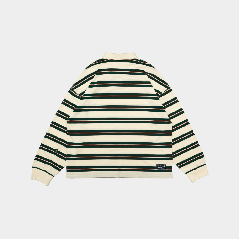 ButNotReally™ Stripes Interlock Long Sleeves Polo Tee