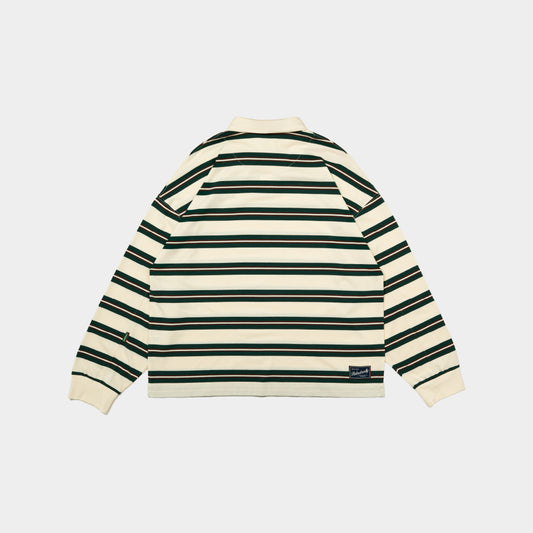 ButNotReally™ Stripes Interlock Long Sleeves Polo Tee