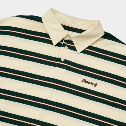 ButNotReally™ Stripes Interlock Long Sleeves Polo Tee