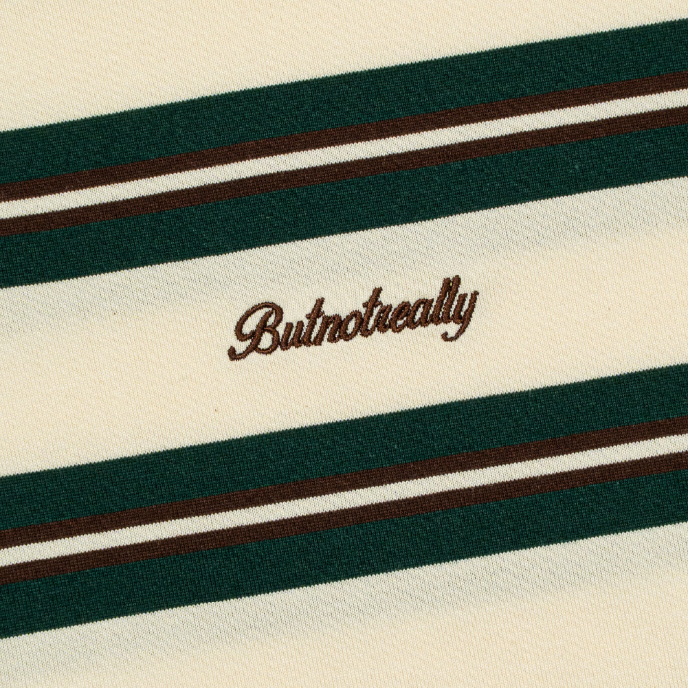 ButNotReally™ Stripes Interlock Long Sleeves Polo Tee