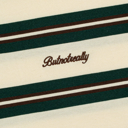 ButNotReally™ Stripes Interlock Long Sleeves Polo Tee