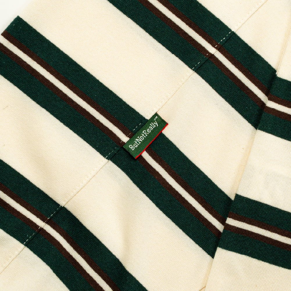 ButNotReally™ Stripes Interlock Long Sleeves Polo Tee