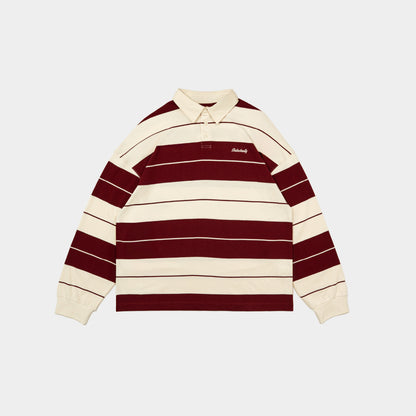 ButNotReally™ Stripes Interlock Long Sleeves Polo Tee