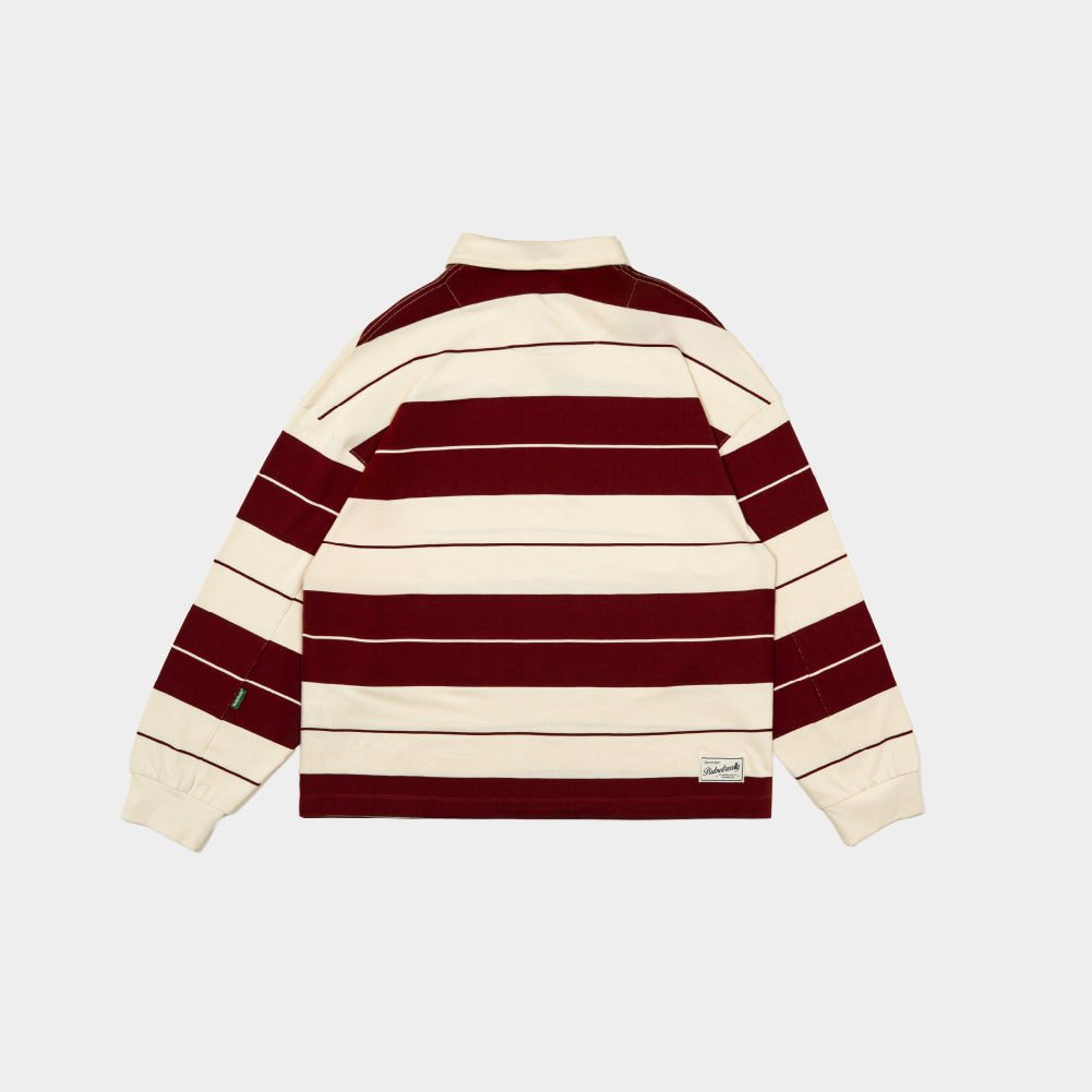 ButNotReally™ Stripes Interlock Long Sleeves Polo Tee