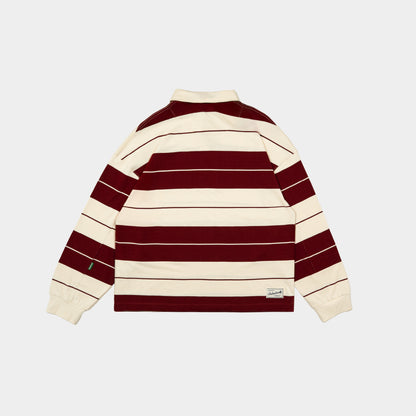ButNotReally™ Stripes Interlock Long Sleeves Polo Tee