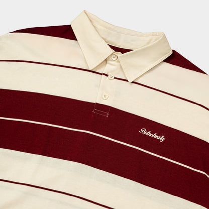 ButNotReally™ Stripes Interlock Long Sleeves Polo Tee