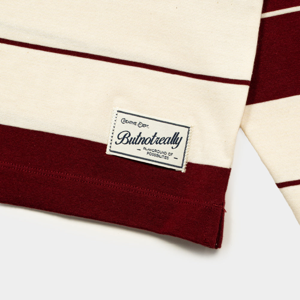 ButNotReally™ Stripes Interlock Long Sleeves Polo Tee