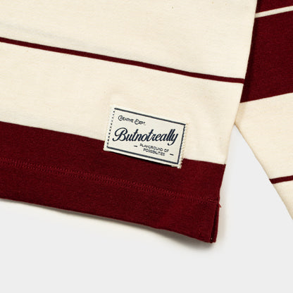 ButNotReally™ Stripes Interlock Long Sleeves Polo Tee