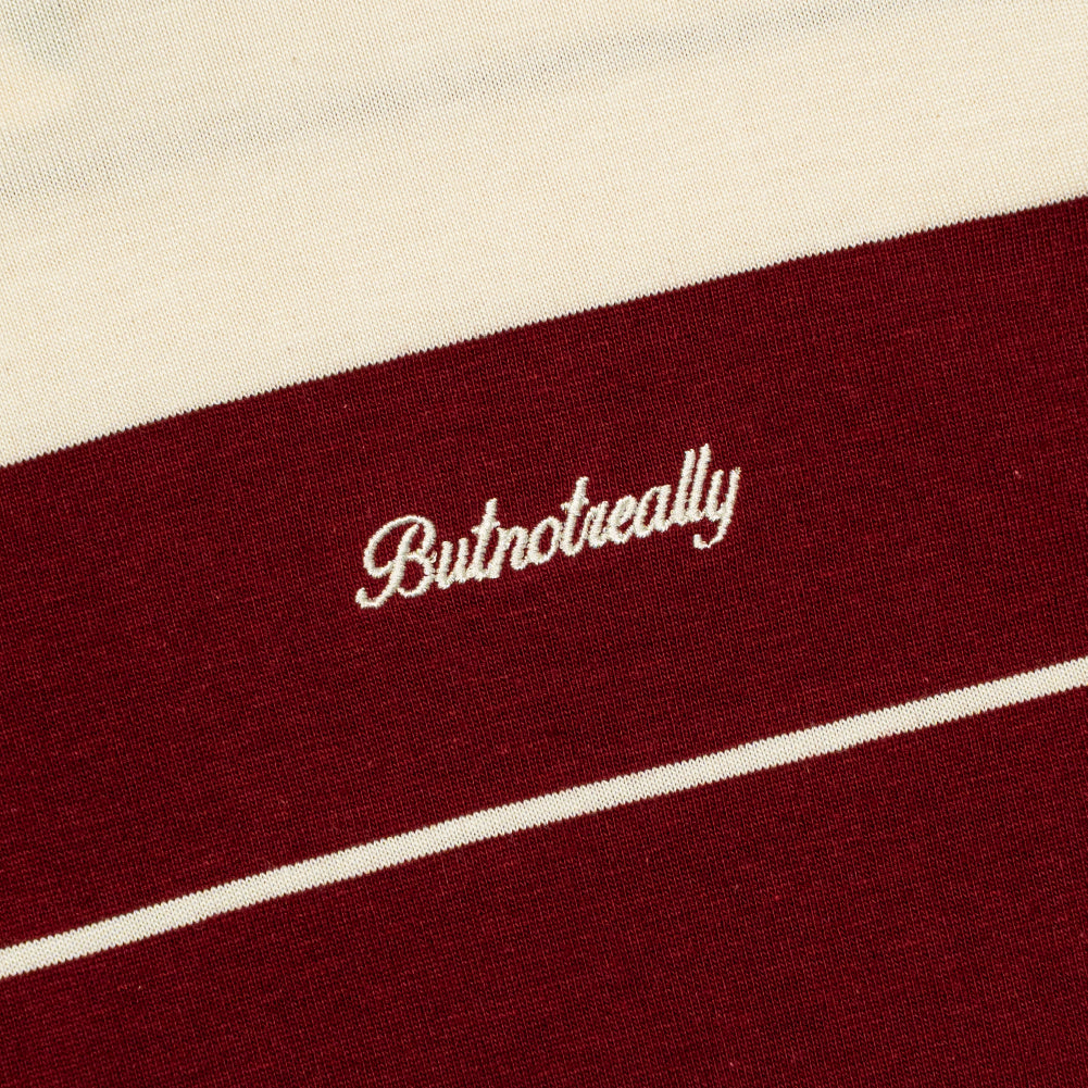 ButNotReally™ Stripes Interlock Long Sleeves Polo Tee