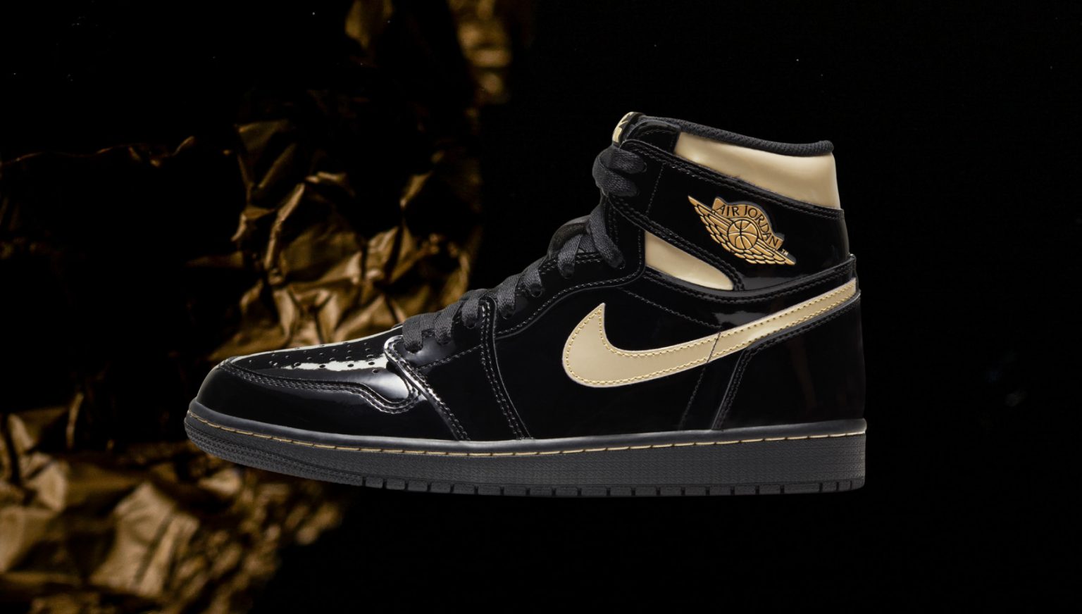 NIKE AIR JORDAN 1 RETRO HIGH OG BLACK GOLD