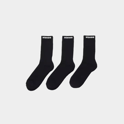 atmos Small Jacquard Logo 3P Socks