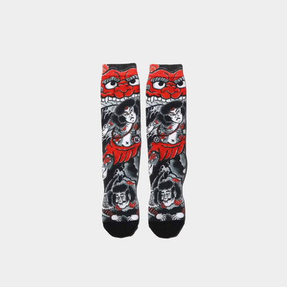 atmos UBIQ "Irezumi" Socks (Kabuki) Designed by Horihiro Mitomo