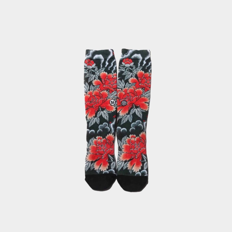 atmos UBIQ "Irezumi" Socks (Botan) Designed by Ichibay
